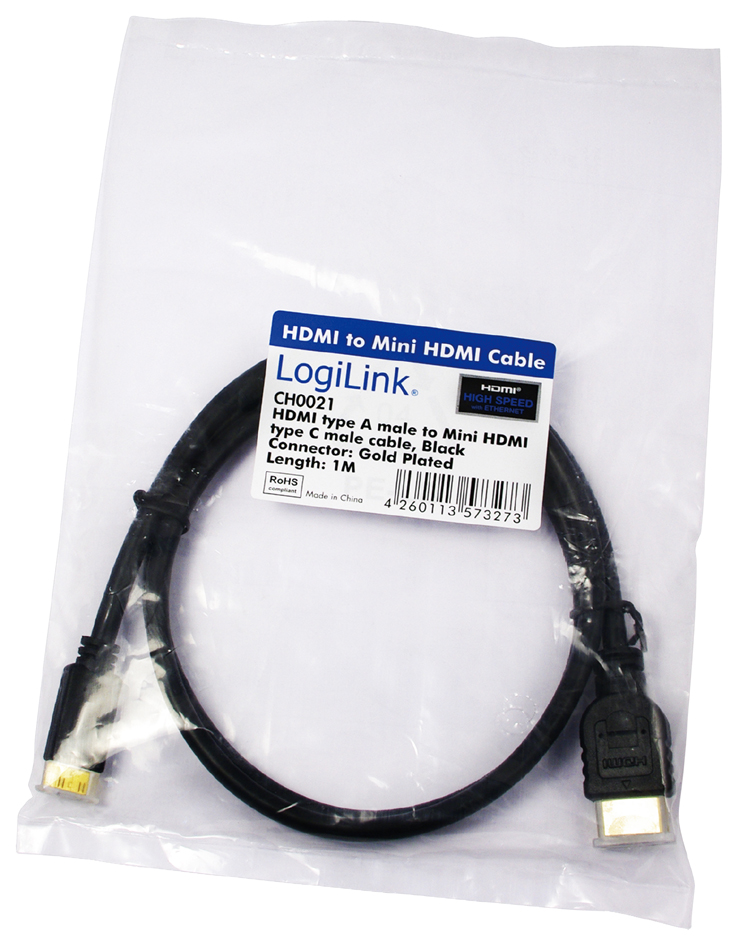 LogiLink HDMI Kabel, A-Stecker - C-Stecker Mini, 1,0 m von Logilink