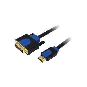 LogiLink HDMI Kabel High Speed, mit Ethernet Kabel - DVI, 1m Anschluss: HDMI-A 19 Pol Stecker - DVI-D 18+1 Stecker (CHB3101) von Logilink