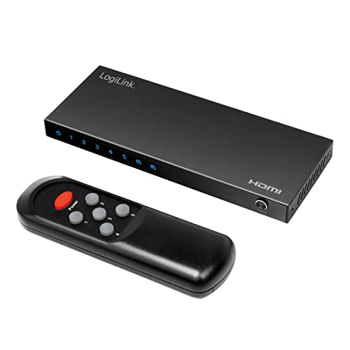 LogiLink HDMI-Switch zum Umschalten von bis zu 5 Eingangsquellen (Videorekorder, DVD Player, Spielkonsole, etc.) in Ultra HD 4K/60 Hz von Logilink