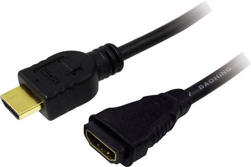LogiLink HDMI Verlängerungskabel HDMI-A Stecker, HDMI-A Buchse 2.00m Schwarz CH0056 HDMI-Kabel von Logilink