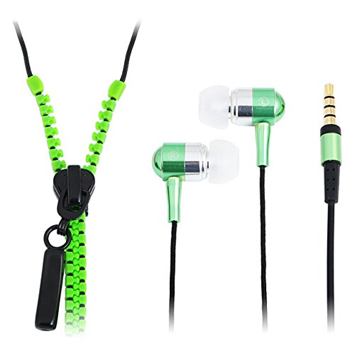 LogiLink HS0023 Zipper In-Ear Kopfhörer mit Mikrofon neon grün von Logilink