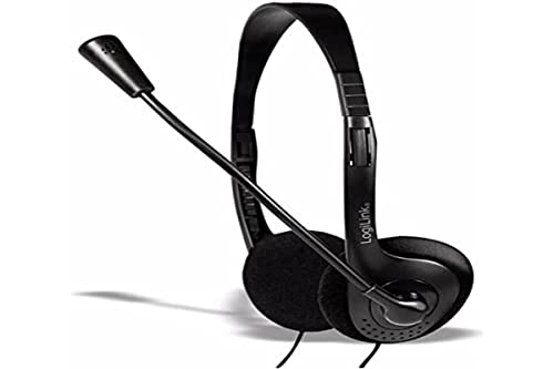 LogiLink HS0052 Stereo Headset Kopfhörer mit Mikrofon Easy VOIP Telefonkonferenz, schwarz von Logilink