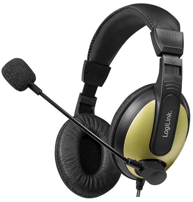 LogiLink Headset High Quality, mit Ohrpolster, schwarz/gold von Logilink