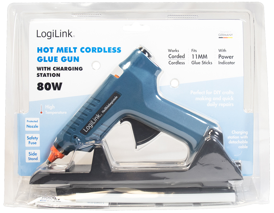 LogiLink Heißklebepistole, 80 Watt, kabellos, blau LogiLink Heißklebepistole, 80 Watt, kabellos, blau von Logilink