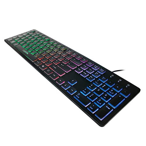 LogiLink ID0138 Beleuchtete Tastatur, LED Regenbogen-Hintergrundbeleuchtung schwarz von Logilink