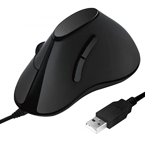 LogiLink ID0158 - Ergonomische Vertical-Maus, USB (Kabellänge: 1,5m), schwarz von Logilink
