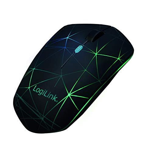 LogiLink ID0172 Optische Bluetooth Maus, beleuchtet mit 800/1200/1600 DPI Schwarz von Logilink