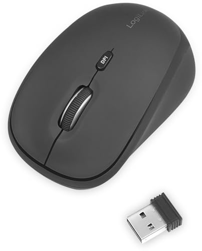 LogiLink ID0193 - Ergonomische Funk-Maus, 2.4 GHz, 1600 DPI, Schwarz von Logilink