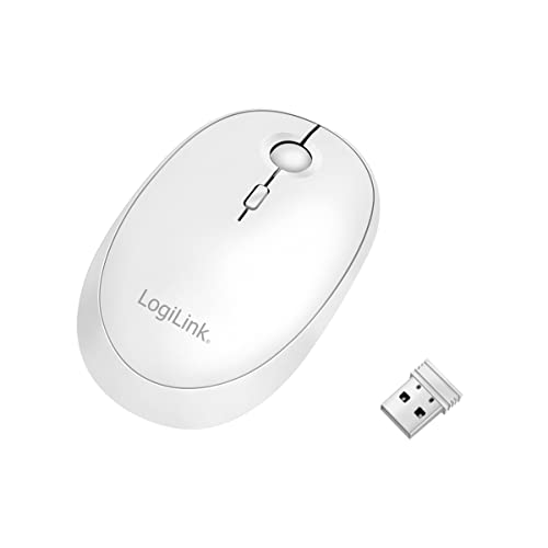 LogiLink ID0205 - Funk & Bluetooth Dual-Maus, 2,4 GHz, 800/1200/1600 dpi, weiß von Logilink