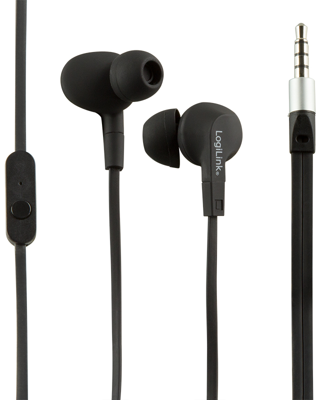 LogiLink In-Ear Headset, wassergeschützt, schwarz von Logilink