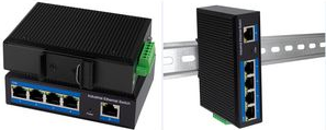 LogiLink Industrial Gigabit Ethernet PoE Switch, 5 Port 10/100/1000 Base-TX RJ45, Unmanaged, Plug & Play, schwarzes - 1 Stück (NS202P) von Logilink