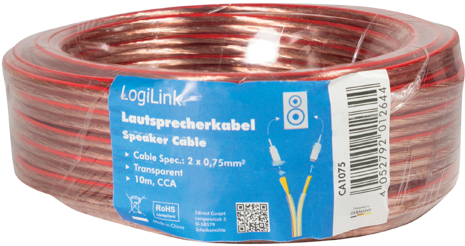 LogiLink Lautsprecherkabel, 2 x 0,75 qmm, 100 m von Logilink