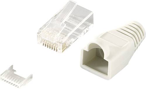 LogiLink MP0023 RJ45-Steckverbinder CAT 6, ungeschirmt MP0023 Stecker, gerade Pole: 8P8C Grau 100St. von Logilink