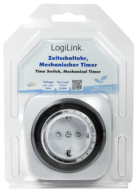 LogiLink Mechanische Zeitschaltuhr für Innenbereich, weiß von Logilink