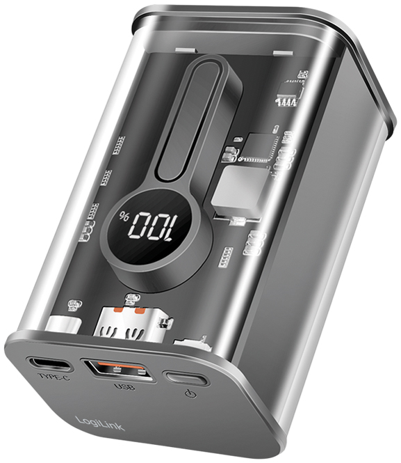 LogiLink Powerbank mit Display, 10.000 mAh, schwarz von Logilink