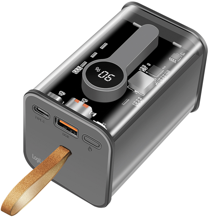 LogiLink Powerbank mit Display, 20.000 mAh, schwarz von Logilink