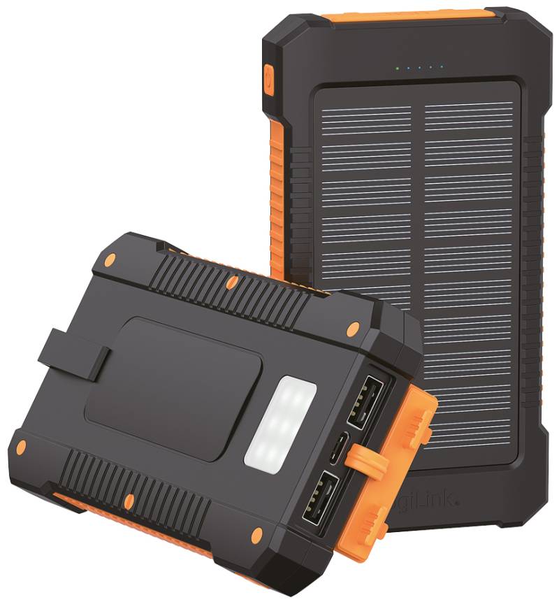 LogiLink Mobiler Zusatzakku mit Solar, 6.000 mAh, schwarz von Logilink