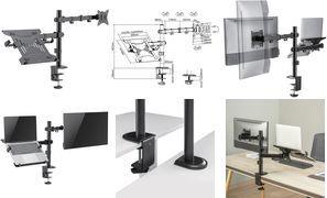 LogiLink Monitorarm mit Notebookhalterung, schwarz Tragkraft Monitor: 9 kg / Notebook: 4 kg, aus schwarzem - 1 Stück (BP0175) von Logilink