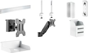 LogiLink Monitorhalterung für Organisationsschiene mattschwarz, schwenkbar, für Organisationsschiene EO0019-1, - 1 Stück (EO0019-4) von Logilink