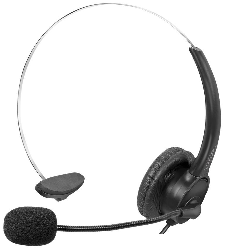 LogiLink Mono Headset, mit Mikrofon, USB-A-Stecker, schwarz von Logilink