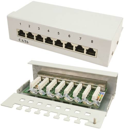 LogiLink NP0016A 8 Port Netzwerk-Patchbox CAT 6 1 HE von Logilink