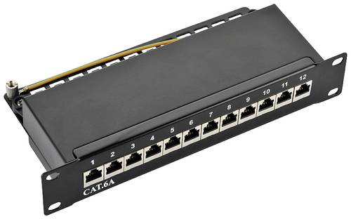 LogiLink NP0052B 12 Port Patch-Panel 254mm (10 ) CAT 6a 1 HE von Logilink