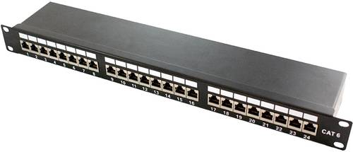 LogiLink NP0061 24 Port Patch-Panel 483mm (19 ) CAT 6a 1 HE von Logilink