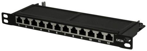 LogiLink NP0066 12 Port Patch-Panel 254mm (10 ) CAT 6a 0.5 HE von Logilink