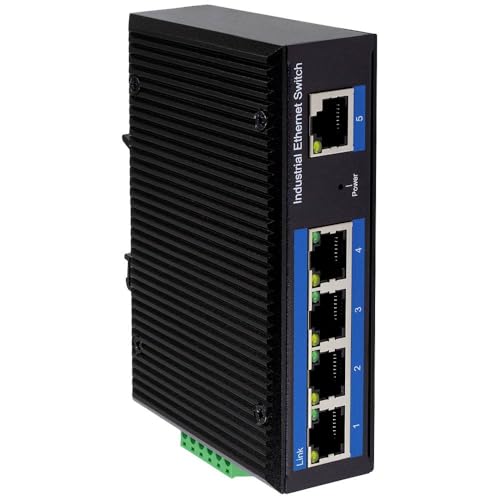 LogiLink NS200P - Industrieller Fast Ethernet Switch, 5-Port 10/100 Mbps, mit PoE (Power Over Ethernet) von Logilink
