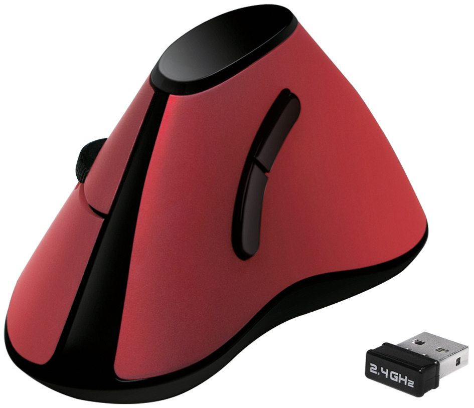 LogiLink Optische Funk Maus Ergonomic, kabellos, rot/schwarz von Logilink