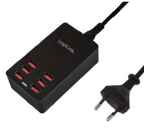 LogiLink PA0139 USB-Ladegerät 32W Steckdose Ausgangsstrom (max.) 6400mA Anzahl Ausgänge: 6 x USB A von Logilink