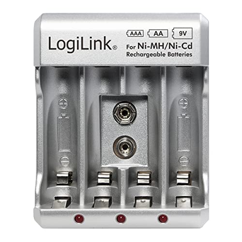 LogiLink PA0168 Akku-Ladegerät für "AA/AAA/9V Ni-MH/Ni-Cd Akkus" Silber LogiLink PA0168 Akku-Ladegerät für "AA/AAA/9V Ni-MH/Ni-Cd Akkus" Silber von Logilink