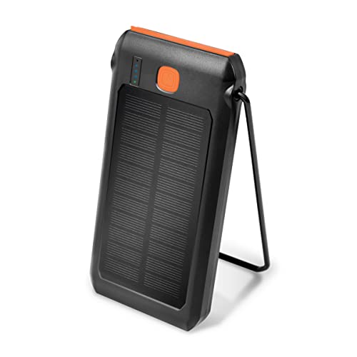 LogiLink PA0273 - Solar Powerbank 10.000 mAh mit Taschenlampe, 1x USB-A QC (QuickCharge 3.0) & 1x USB-C PD (PowerDelivery), IP44 Schutzklasse, Schwarz von Logilink