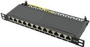 LogiLink - Patch Panel - Rack montierbar - RJ-45 X 12 - Schwarz, RAL 9005 - 0.5U - 25.4 cm (10) von Logilink