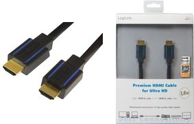 LogiLink Premium - HDMI mit Ethernetkabel - HDMI (M) bis HDMI (M) - 7,5m - Schwarz - 4K Unterstützung (CHB007) von Logilink
