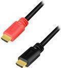 LogiLink - Premium High Speed - HDMI-Kabel - HDMI männlich zu HDMI männlich - 15 m - Dreifachisolierung - Schwarz, Rot - aktiv, unterstützt 4K 60 Hz (3840 x 2160) von Logilink
