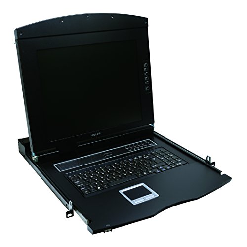 LogiLink Professional LC702US LCD KVM Konsole mit 43,18 cm (17 Zoll) TFT Monitor und Tastatur (US) für 48,26 cm (19 Zoll) Server- /Netzwerkschrank Schwarz von Logilink