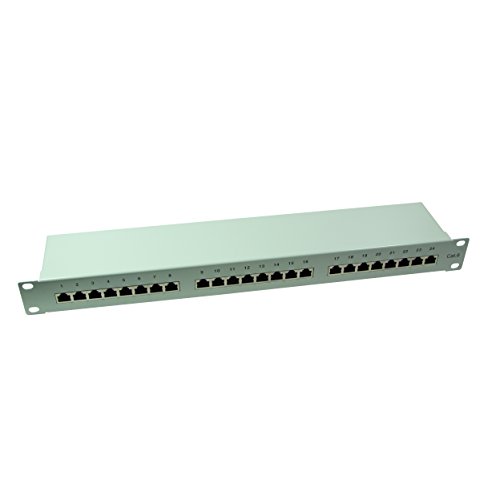 LogiLink Professional PrimeLine Cat.6 (250 MHz) Patchpanel - Verteilerfeld, 19", STP (geschirmt) 24-Port (RJ45) von Logilink