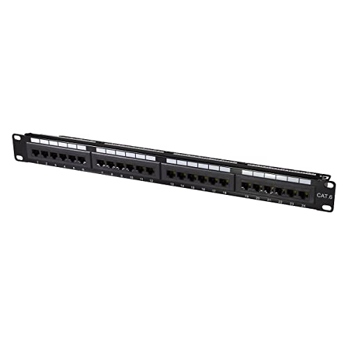 LogiLink Professional PrimeLine Cat.6 (250 MHz) Patchpanel - Verteilerfeld, 19", UTP (ungeschirmt) 24-Port (RJ45) von Logilink