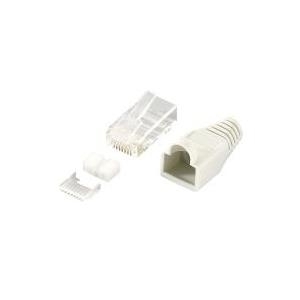 LogiLink RJ45 Stecker, Kat.6, geschirmt, grau Modularstecker RJ45, vergoldete Kontakte, Stecker geschirmt, - 1 Stück (MP0021) von Logilink