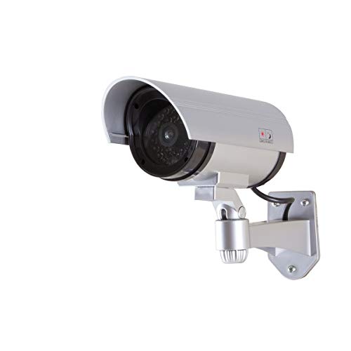 LogiLink SC0204, Überwachungsskamera-Attrappe mit rot blinkenden Licht, Silber von Logilink
