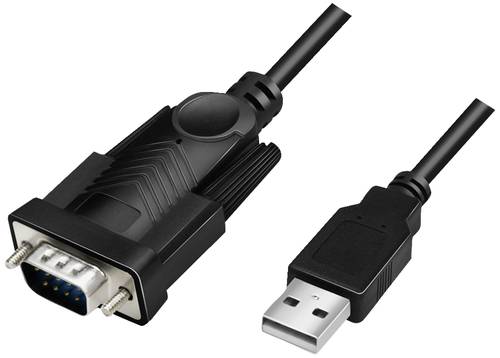 LogiLink Seriell Adapter [1x USB 2.0 Stecker A - 1x D-SUB-Stecker 9pol.] 1.5m Schwarz von Logilink