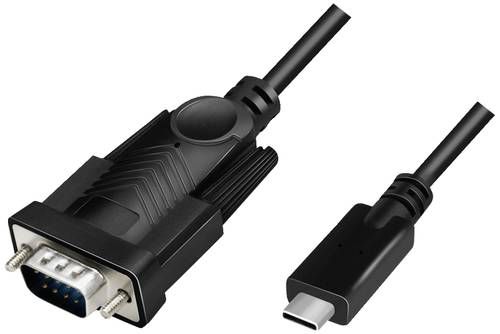 LogiLink Seriell Adapter [1x USB 2.0 Stecker C - 1x D-SUB-Stecker 9pol.] 1.2m Schwarz von Logilink