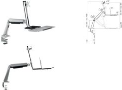 LogiLink Sit-Stand Workstation - Tischhalterung für Monitor / Tastatur (adjustable arm) - Bildschirmgröße: 33-81.3 cm (13-32) von Logilink