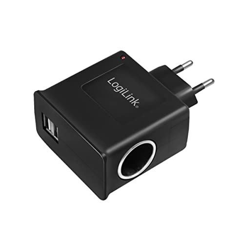 LogiLink Steckdosenadapter, 2x USB-Port 1A max. (5W) + 1x Zigarettenanzünder Buchse 1A max (12W) von Logilink
