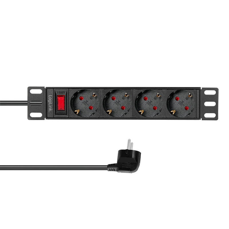 Logilink Steckdosenleiste 4-fach mit Schalter,10(1HE),2m von Logilink