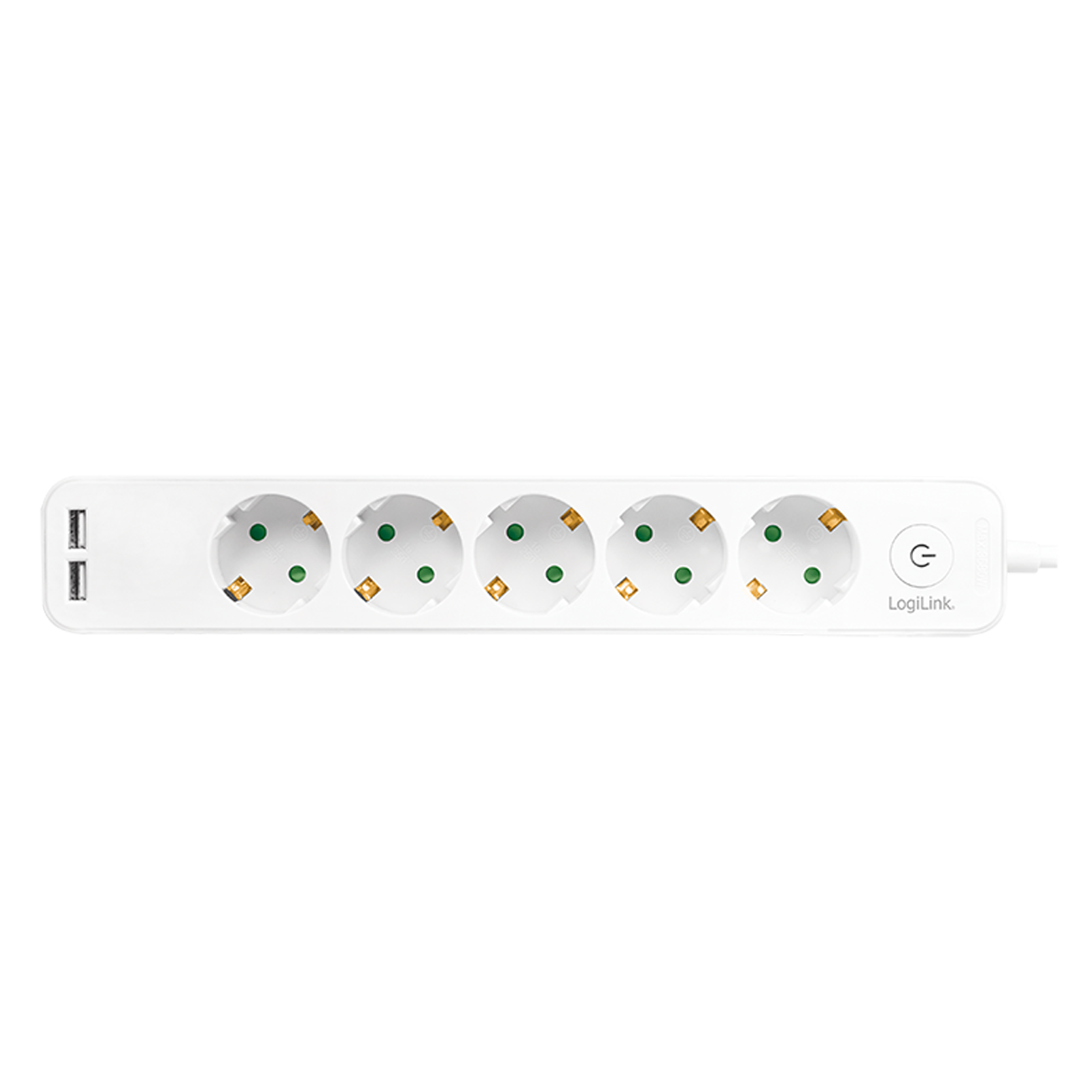 Logilink Steckdosenleiste 5-fach, 1,5m 2xUSB 5V/2,1A max. Logilink Steckdosenleiste 5-fach, 1,5m 2xUSB 5V/2,1A max. von Logilink