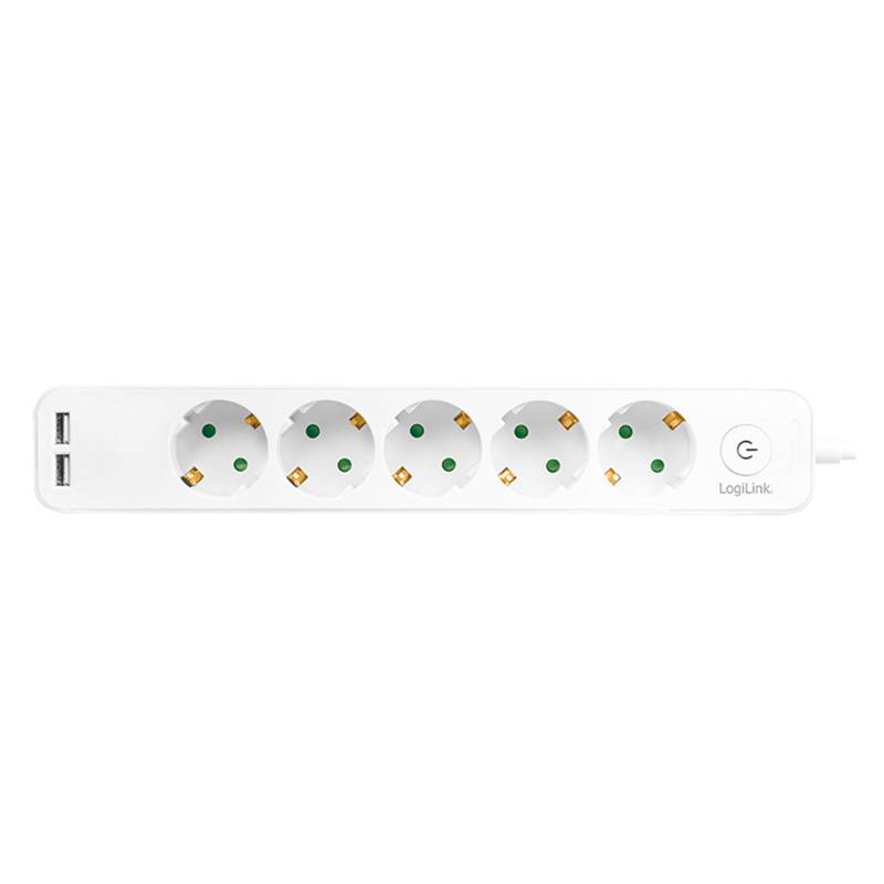 Logilink Steckdosenleiste 5-fach, 1,5m 2xUSB 5V/2,1A max. von Logilink
