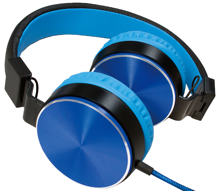LogiLink Stereo Headset, faltbar, schwarz/blau von Logilink