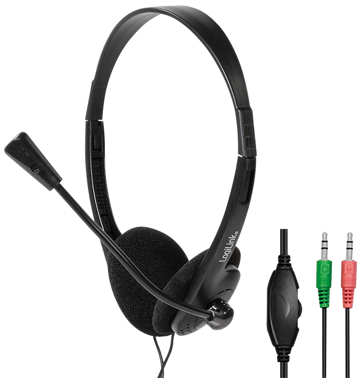 LogiLink Stereo Headset, mit Mikrofon, schwarz von Logilink